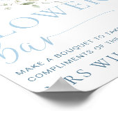 Hargrove Blue Bloemen Bar Teken Poster (Hoek)