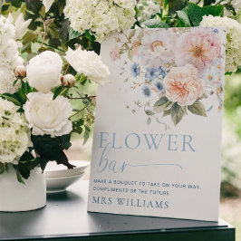 Hargrove Blue Bloemen Bar Teken Poster