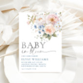 Hargrove Blue Floral Baby in Bloom Baby shower Folie Uitnodiging