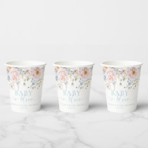 Hargrove Blue Floral Baby in Bloom Baby shower Papieren Bekers
