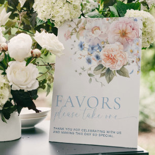 Hargrove Blue Floral Favors Sign Poster