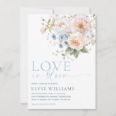 Hargrove Blue Floral Love in Bloom Vrijgezellenfee Kaart (Voorkant)