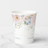 Hargrove Blue Floral Love in Bloom Vrijgezellenfee Papieren Bekers (Rechts)