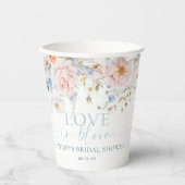 Hargrove Blue Floral Love in Bloom Vrijgezellenfee Papieren Bekers (Voorkant)