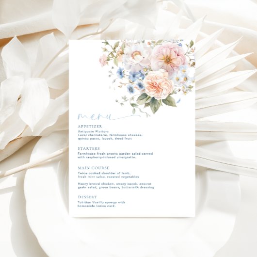 Hargrove Blue Floral Menu