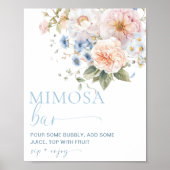 Hargrove Blue Floral Mimosa Bar Poster (Voorkant)
