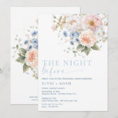 Hargrove Blue Floral repetitie diner Kaart (Voorkant / Achterkant)