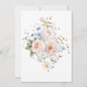 Hargrove Blue Floral Verjaardagslunch Kaart (Achterkant)