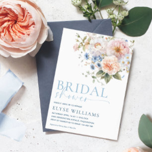 Hargrove Blue Floral Vrijgezellenfeest Kaart