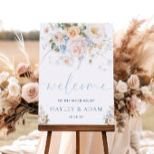 Hargrove Blue Floral Wedding Welkomstbord Poster