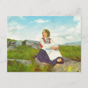 Harhazard costume, Norway Vintage image, Briefkaart
