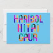 Haribol Nitai Gaur Kaart (Achterkant)