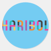 Haribol Nitai Gaur Ronde Sticker (Voorkant)