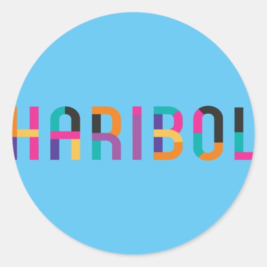 Haribol Nitai Gaur Ronde Sticker (Voorkant)