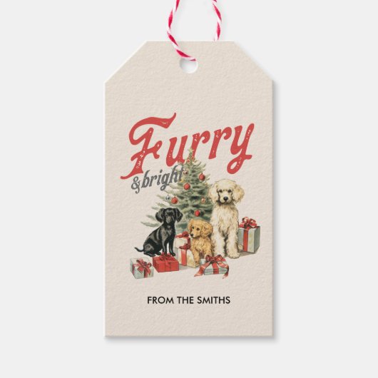 HARIG EN HELDER  AANGEPASTE KERST CADEAULABEL (Voorkant)