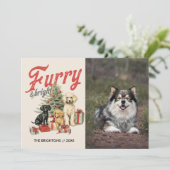HARIG EN HELDER KERSTHOND HUISDIER FEESTDAGENKAART (Staand voorkant)