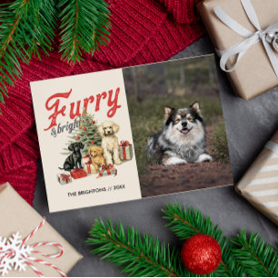 HARIG EN HELDER VROLIJK KERSTMIS HOND PET FURBABY FEESTDAGENKAART