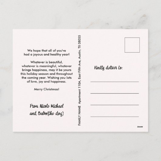 HARIG EN HELDER VROLIJK KERSTMIS HOND PET FURBABY FEESTDAGENKAART (Achterkant)