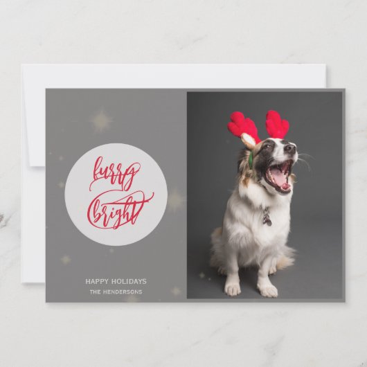 Harig & Helder | Naam & Foto op maat | Gelukkig Feestdagenkaart (Voorkant)