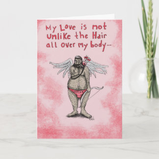 Harige cupido Valentijns Feestdagen Kaart