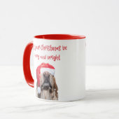 Harige en heldere kerst, grappige kersthond rood mok (Voorkant links)