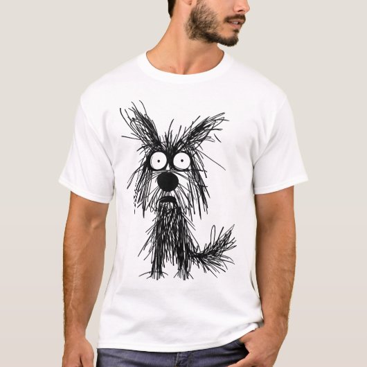 harige hond t-shirt (Voorkant)