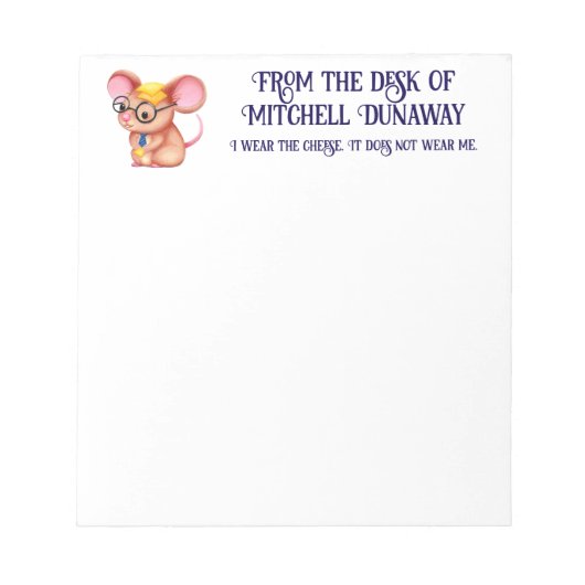 Harige Kaasman Zakelijke Muis Bril Nerdy Notitieblok (Voorkant)