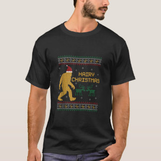 Harige Kerstmis Bigfoot Kerstman Lelijke Kerstmis T-shirt