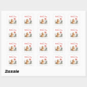 Harige Liefde op Moederdag Vierkante Sticker (Vel)