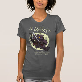 Harige Ninja's Zwarte Kat Vliegende Trap Cartoon T-shirt