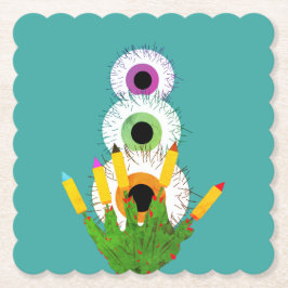 Harige ogen  kartonnen onderzetters