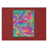Harige regenboogkleurige bloem tafelkleed (Voorkant (Horizontaal))