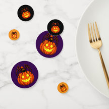Harige Spin en Pompoen Jack o lantern Uitsnijding