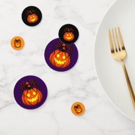 Harige Spin en Pompoen Jack o lantern Uitsnijding Confetti