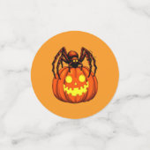 Harige Spin en Pompoen Jack o lantern Uitsnijding Confetti (Kleine voorkant)