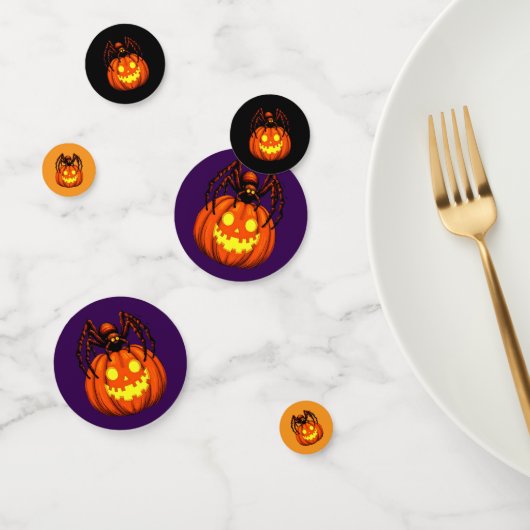 Harige Spin en Pompoen Jack o lantern Uitsnijding Confetti (Groep)