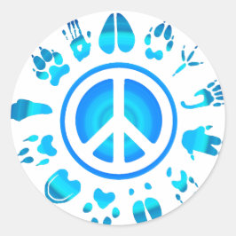 Harige vrede4 ronde sticker
