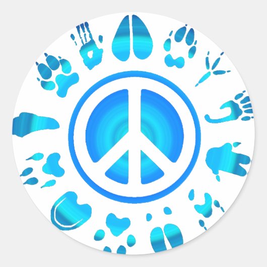 Harige vrede4 ronde sticker (Voorkant)