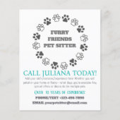 harige vrienden huisdier sitter klein bedrijf flyer (Voorkant)