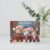 Harige Vrienden in Feestelijke Petten Schattigee K Briefkaart (Staand voorkant)