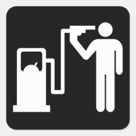 Harikari aan de pomp vierkante sticker