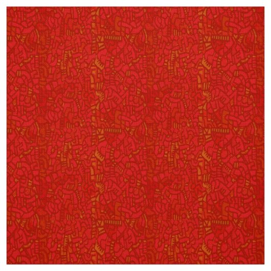 Haring geïnspireerd mozaïek rood stof (Swatch)