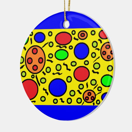 Haring Geïnspireerd versieren Keramisch Ornament (Links)