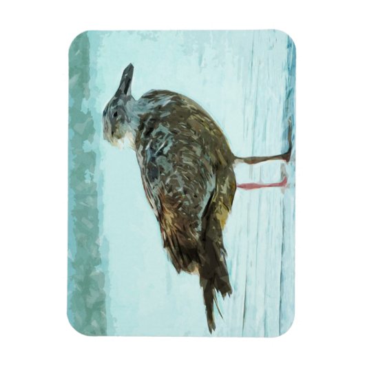 Haring Gull op Abstract strand Magneet (Verticaal)