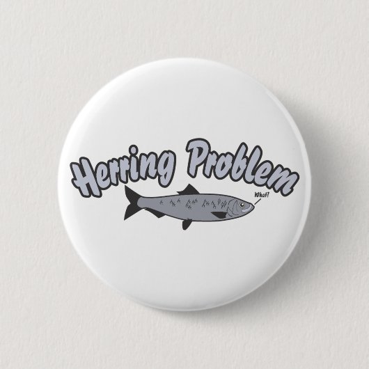 Haring Problem Vissen Pun Ronde Button 5,7 Cm (Voorkant)