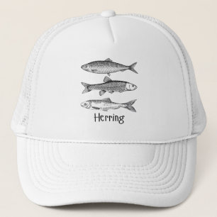 Haring vis, eenvoudige, minimale lijnkunst voor ma trucker pet