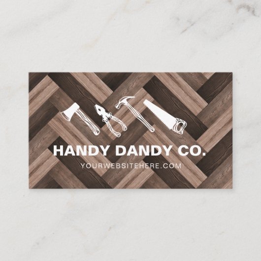HaringBone Houtkorrel Handyman Gereedschap Aanneme Visitekaartje (Voorkant)