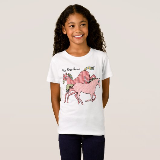 HaringBone Paarden (gepersonaliseerd) T-shirt (Voorkant volledig)