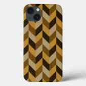 HaringBone patroon in gouden & bruin Case-Mate iPhone Case (Achterkant)