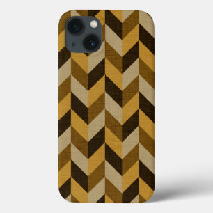 HaringBone patroon in gouden & bruin Case-Mate iPhone Case